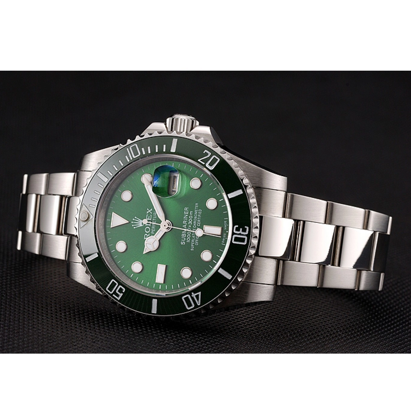 Best AAA Replica Sites Stainless Dial Rolex 1454069 Submariner Steel Bracelet Green 0824